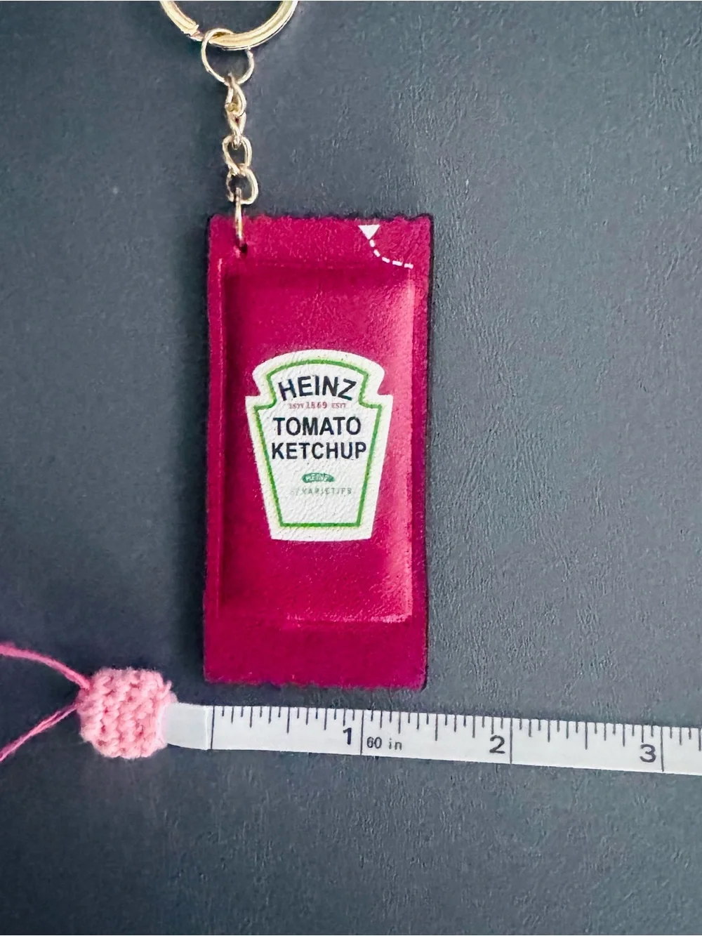 Heinz Tomato Ketchup Packet Bag Charm Keychain